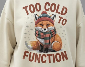 Zorro con frío para funcionar PNG - Diseño divertido para camiseta de invierno (Descarga digital)