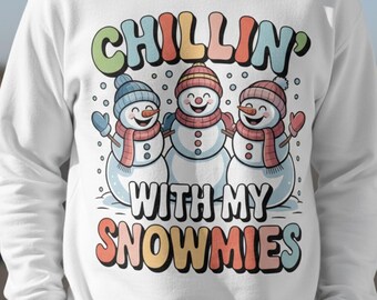 Diseño de camiseta con muñeco de nieve divertido (descarga digital)