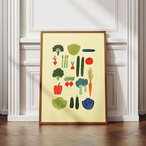 Eat Your Veggies Print: Retro Diner Kitchen Art (Digital Download)