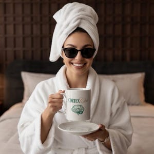 Cortex Club Ceramic Mug | Brain Art Coffee Cup | Neuroscience Gift | Dark Academia Mug