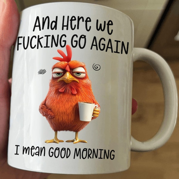 Grappige mok - Here We F Cking Go Again I Mean Good Morning - Cadeaus voor collega's, vrienden en familie