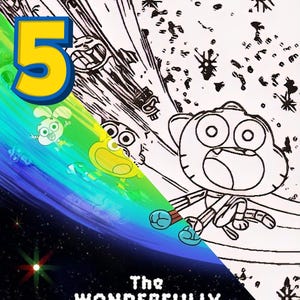 Gumball Season 7 Themed Coloring Pages for Kids 4K - Set of 5
