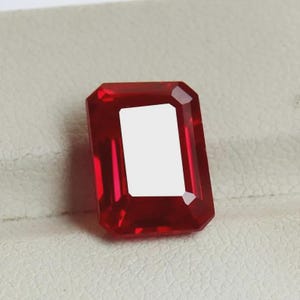 9.44 Ct Natural Mozambique Blood Red Emerald Cut Ruby Certified Loose Gemstone for jewelry making