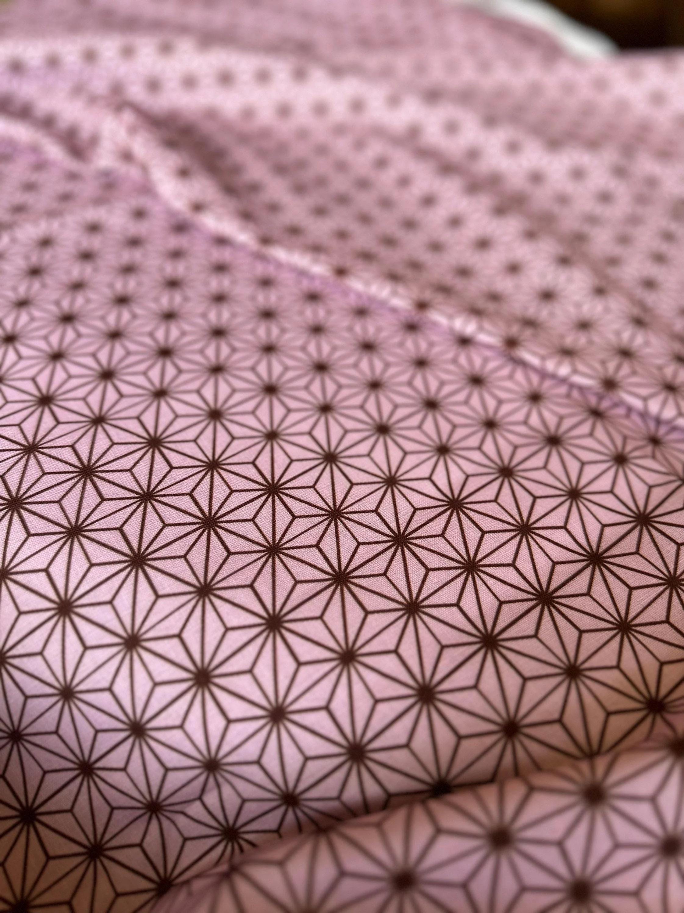 Asano Hemp Design  ハーフダラー 4枚セット Japanese Kimono Asanoha Star Hemp Leaf Pattern Pink Red