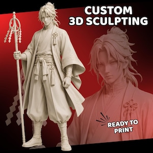 Escultura de personajes de anime para impresión 3D / Figura personalizada / STL, OBJ, 3MF