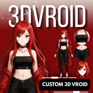 Custom 3D VRoid Avatar: VTuber, VRChat Ready