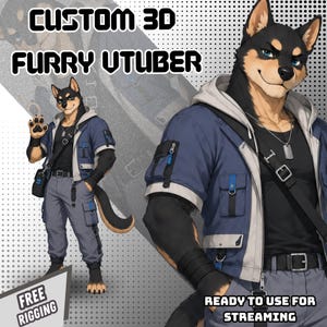 Custom Furry 3D Model | Avatar for Streaming | Vrchat Avatar Comission | Furry Character Design | 3D Furry | VRoid 3D Avatar (VRM Ready)