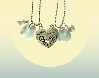 Mother Daughter Sea Glass Necklaces-Scottish Beach Glass