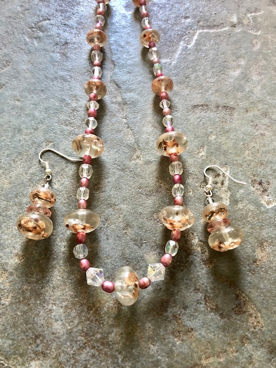 Scottish Heather Jewelry Set Dried Flowers in Resin Etsy