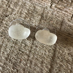 Scottish Sea Glass Earrings: Nickel Free Posts, Beach Wedding Jewelry