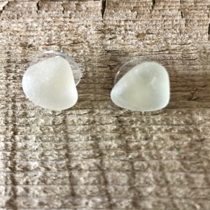 Scottish Sea Glass Post Earrings: Nickel Free, Beach Wedding Jewelry