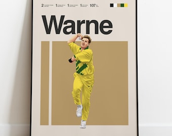 Shane Warne Cricket Poster – Australian National Team Wall Art, Sports Print, Digital Gift for Fans & Collectors