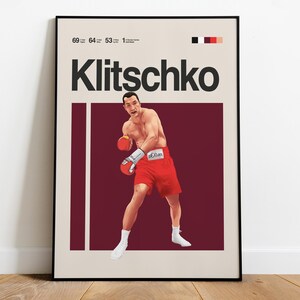 Wladimir Klitschko Poster - Boxing Poster Wall Art, Minimalist Mid Century Modern Decor, Boxing Gift Idea