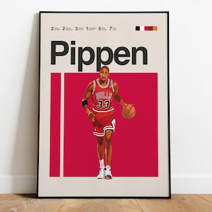 Scottie Pippen Basketball Poster – Printable Wall Art, Minimalist Athlete Print, Digital Sports Download for Fans & Collectors