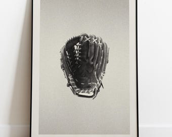 Baseball Poster – Vintage Baseball Print, Minimalist Baseball Wall Art for Office, Man Cave Decor