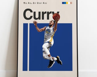 Stephen Curry Dunking Basketball Poster – Slam Dunk Wall Art, Athlete Print, Digital Sports Gift for Fans & Collectors