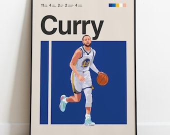Stephen Curry Basketball Poster – Printable Wall Art, Minimalist Athlete Print, Digital Sports Download for Fans & Collectors