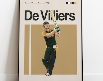 AB De Villiers Cricket Poster: South African National Team Art (Digital Download)