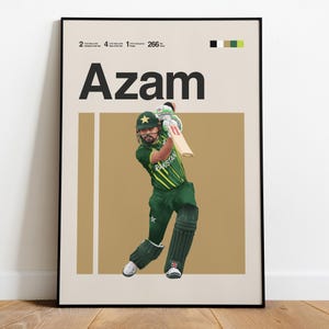 Babar Azam Cricket Poster: Pakistan Team Wall Art (Digital Download)