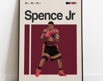 Errol Spence JR Poster - Boxing Poster Wall Art, Minimalist Mid Century Modern Decor, Boxing Gift Idea