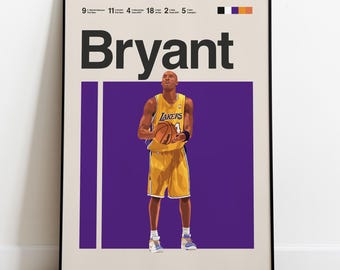 Kobe Bryant Basketball Poster – Printable Wall Art, Minimalist Athlete Print, Digital Sports Download for Fans & Collectors