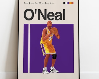 Shaquille O’Neal Basketball Poster – Printable Wall Art, Minimalist Athlete Print, Digital Sports Download for Fans & Collectors