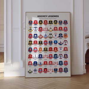 Hockey jersey poster styled in minimalist design for modern homes and offices.