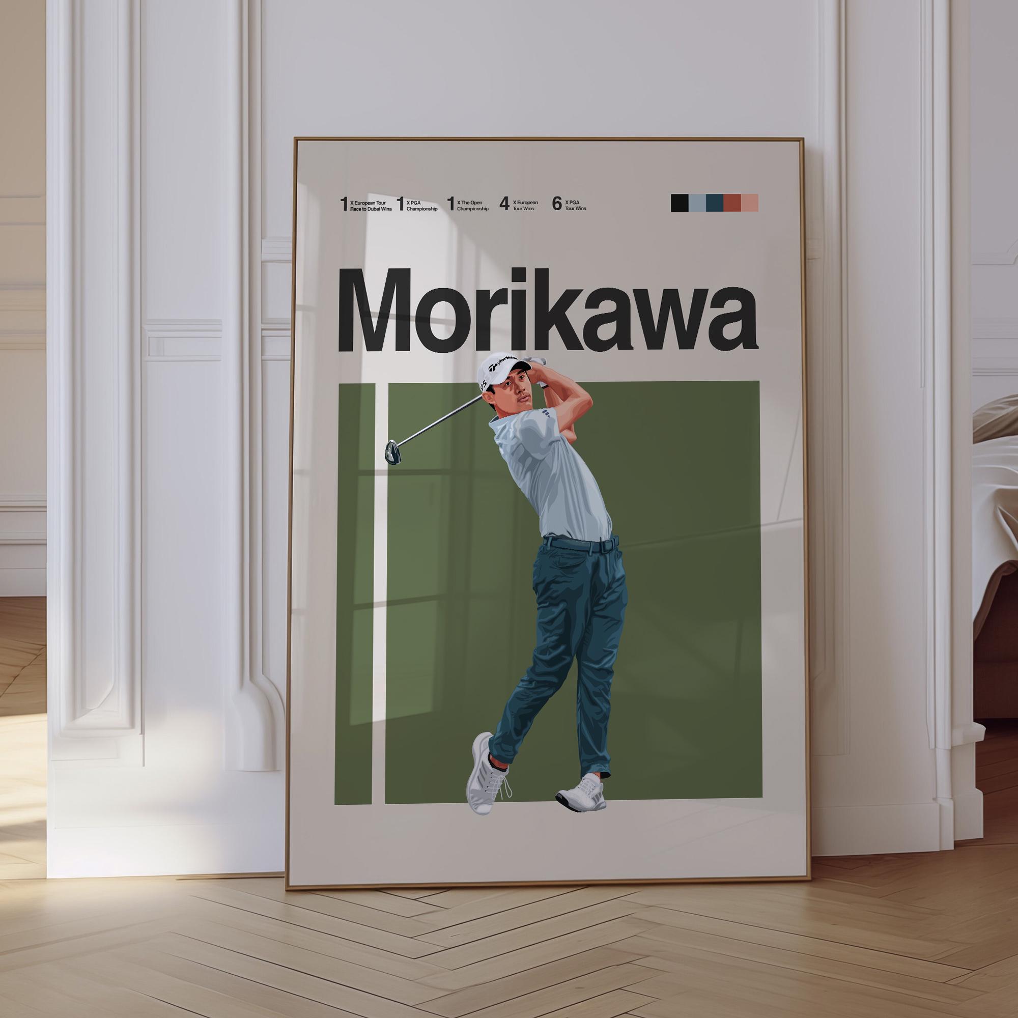 Collin Morikawa Poster, Golf Poster, Mid Century Modern PGA Tour