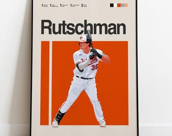 Adley Rutschman Poster – MLB Catcher Wall Art, American Baseball Print, Sports Man Cave Decor, Digital Gift for Fans & Collectors