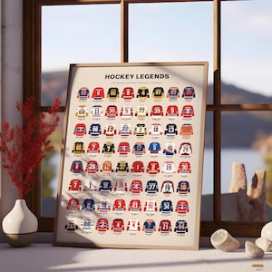 Classic hockey legends wall art created for stylish sports decor lovers.