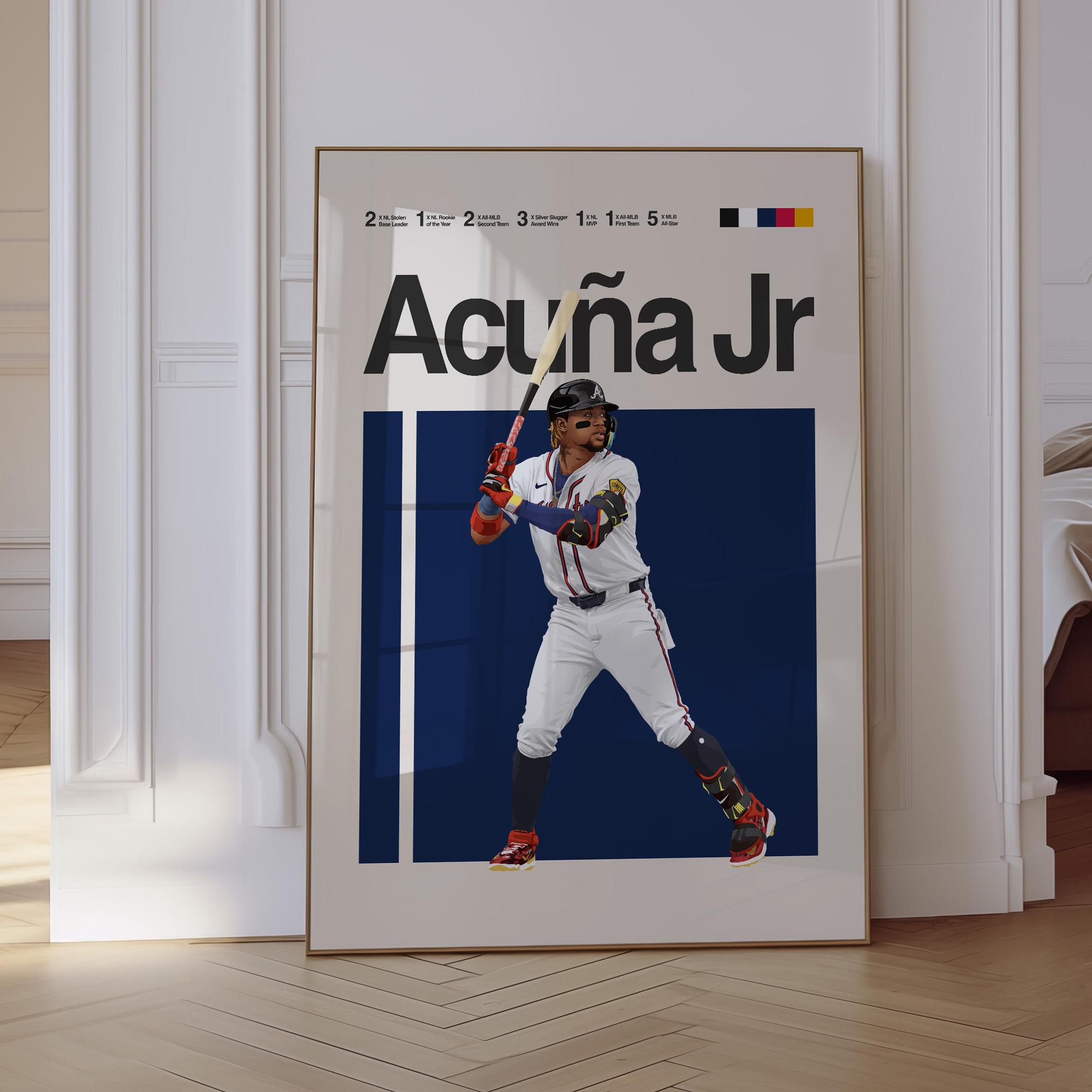 Ronald Acuña Jr Poster – MLB Outfielder Wall Art, American