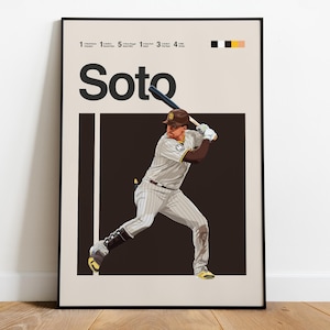 Juan Soto Poster – MLB Outfielder Wall Art, American Baseball Print, Sports Man Cave Decor, Digital Gift for Fans & Collectors