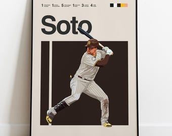 Juan Soto Poster – MLB Outfielder Wall Art, American Baseball Print, Sports Man Cave Decor, Digital Gift for Fans & Collectors