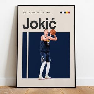 Nikola Jokic Basketball Poster – Printable Wall Art, Minimalist Athlete Print, Digital Sports Download for Fans & Collectors
