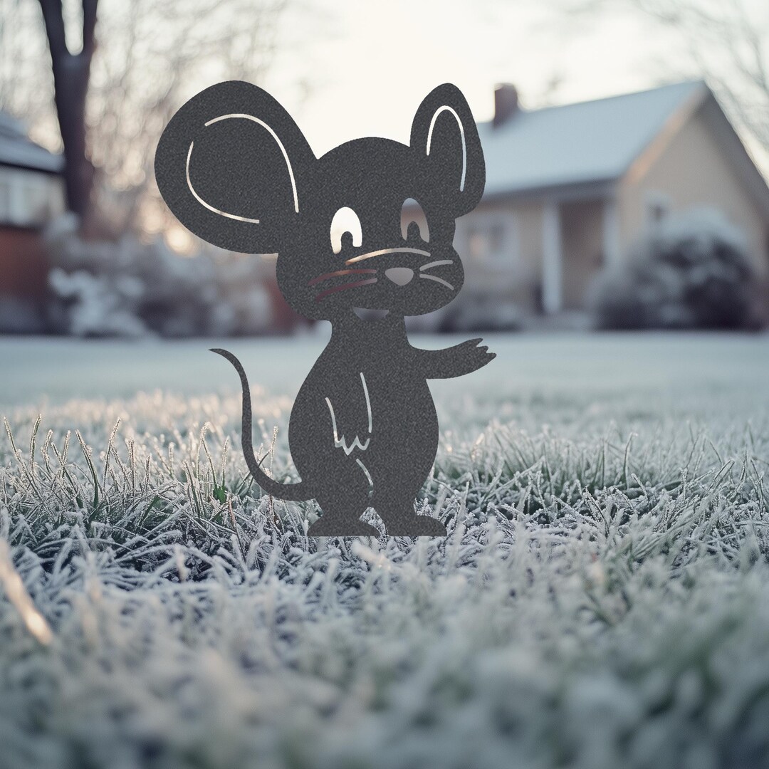 Custom Mouse Metal Garden Decor • Outdoor Steel Funny Stake ...