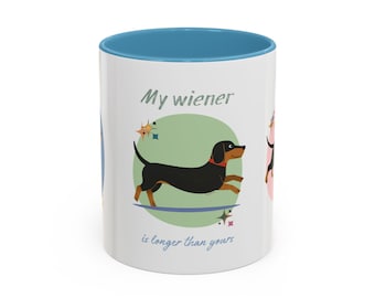 Taza de café con diseño de perro salchicha: divertida taza de perro salchicha, regalo de perro salchicha