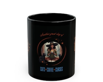 Witchy Black Cat Coffee Mug - Spooky Halloween Home Decor