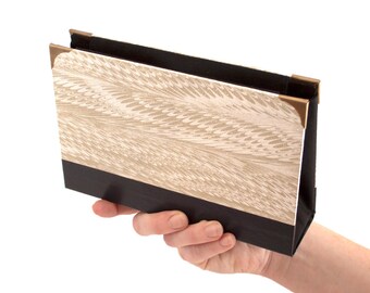 Vintage marmeren boekentasje – Portemonnee voor echt boeken – Uniek chique literair accessoire – Elegante handtas met gouden accenten – Uniek boekenachtig cadeau