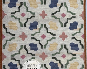 Handwoven Wool Kilim Rug: Scandinavian Style Minimalist Flatweave Rug