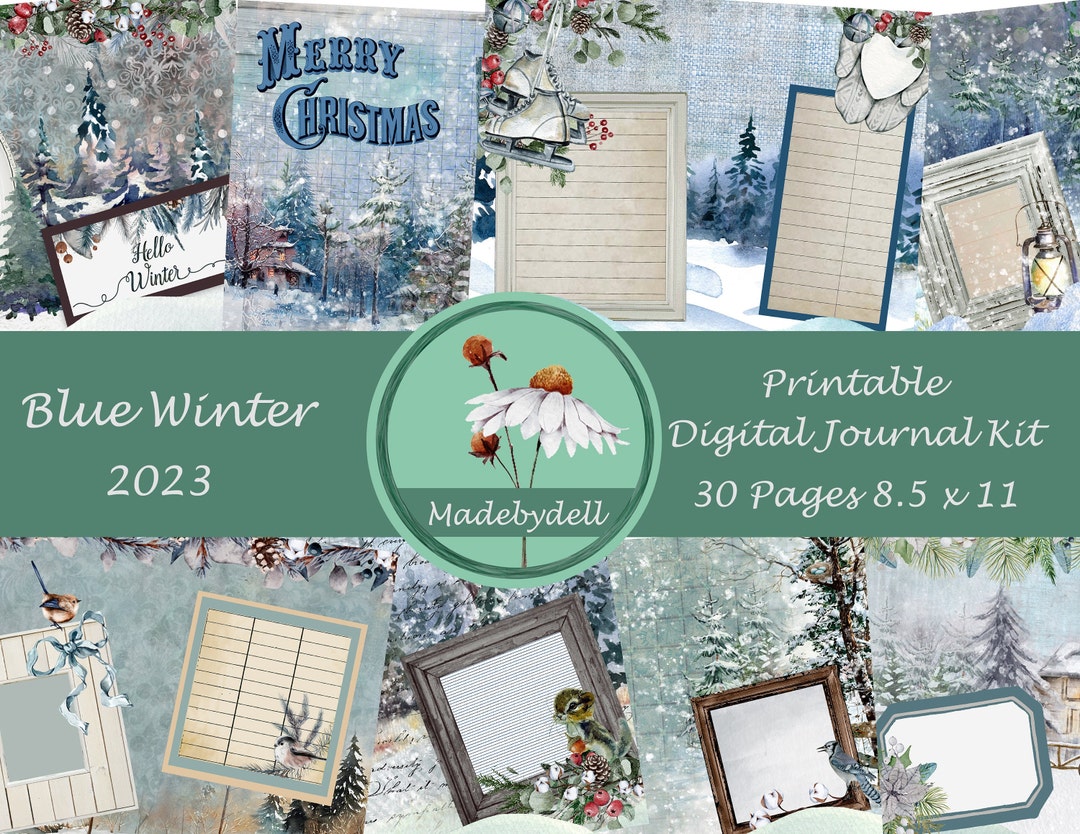 Blue Winter Junk Journal Kit, Printable Ephemera (digital Download) - Etsy