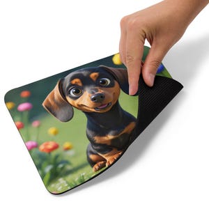 Cute Dachshund Mouse Pad - Non Slip Durable Smooth Surface for Work and Gaming - Perfect for Dog Lovers and Office Desks