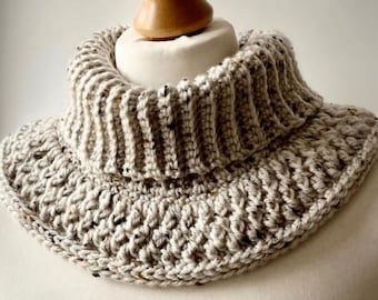 Patrón de cuello vuelto a crochet • Apto para principiantes (Patrón PDF)
