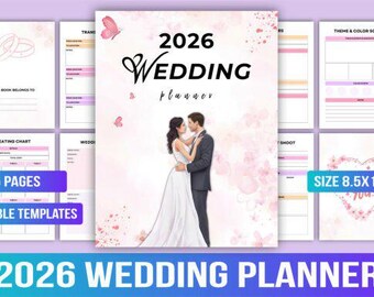 Planificador de bodas 2026, regalo para despedida de soltera (PDF)