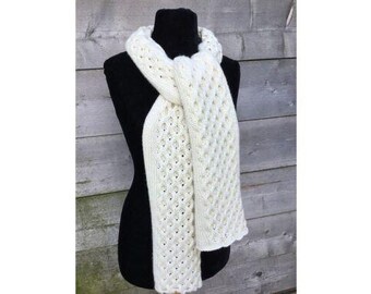 Patrón de crochet para cuello de nido de abeja y bufanda de cable Aran (patrón PDF)