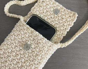 Patrón de ganchillo para bolso bandolera para teléfono móvil