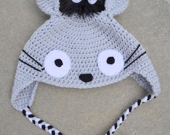 Patrón de ganchillo paso a paso para gorro de Totoro ¡Compra ahora!