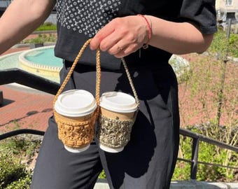 Patrón de ganchillo paso a paso para un soporte para tazas de café frío