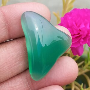 irregular Shape of Green Onyx Gemstone Natural Cabochons Jewelry making ( 39Cts. 33X23 MM ) #555