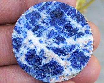 Cabujón de sodalita drusa: Piedra natural suelta (36 x 36 mm, 56 quilates) #786