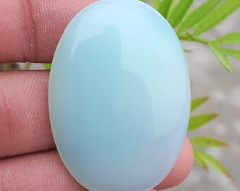 Aqua Onyx Gemstone Cabochon: Natural Loose Gem (43X30 MM, 62Cts) #Z66
